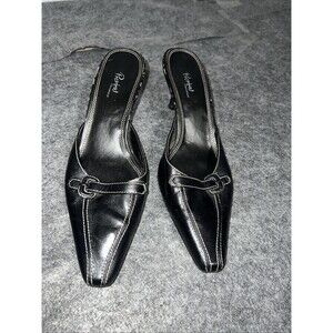 Preview International Black kitten Heel Pointed toe Slides shoe Size 6